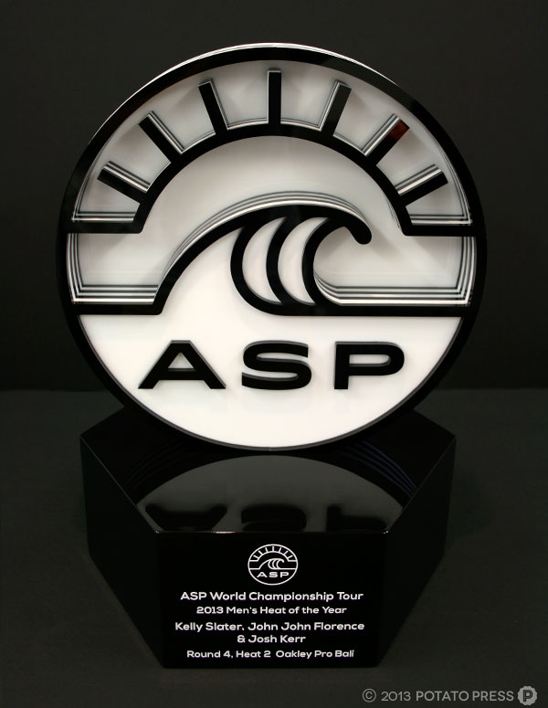 ASP-Awards-trophy-front-on-custom-lasercut-laser-cut-gold-coast-australia-bespoke-unique