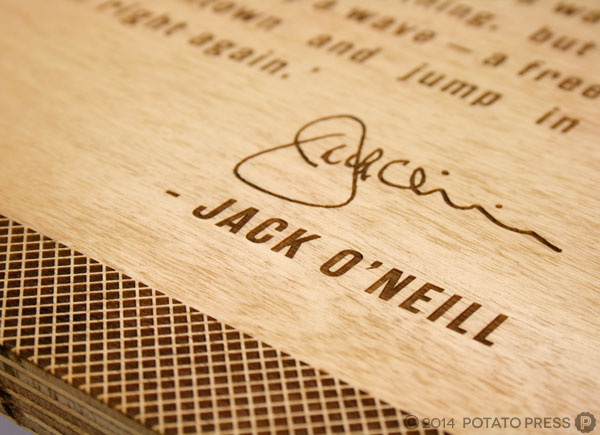 O'neill-board-timber-etch-laser-design-portrait-wood-custom-ply-plaque